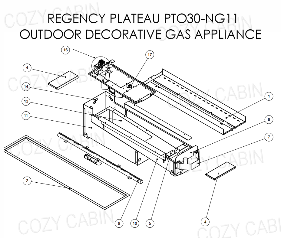 Plateau Outdoor Decorative Natural Gas Appliance (PTO30-NG11) #PTO30-NG11